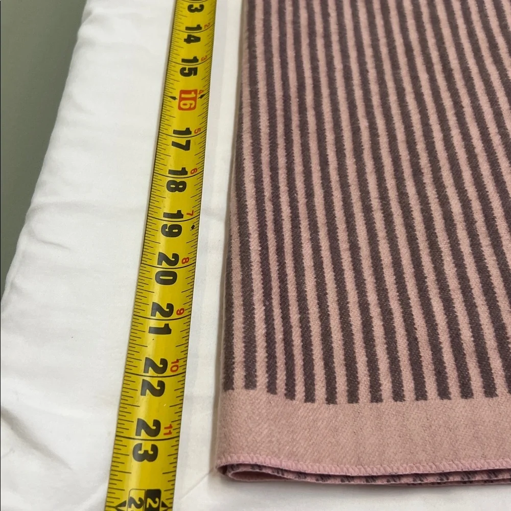 Striped Pink and Brown Fringe Throw Shawl/Scarf 3 ft x 6 ft